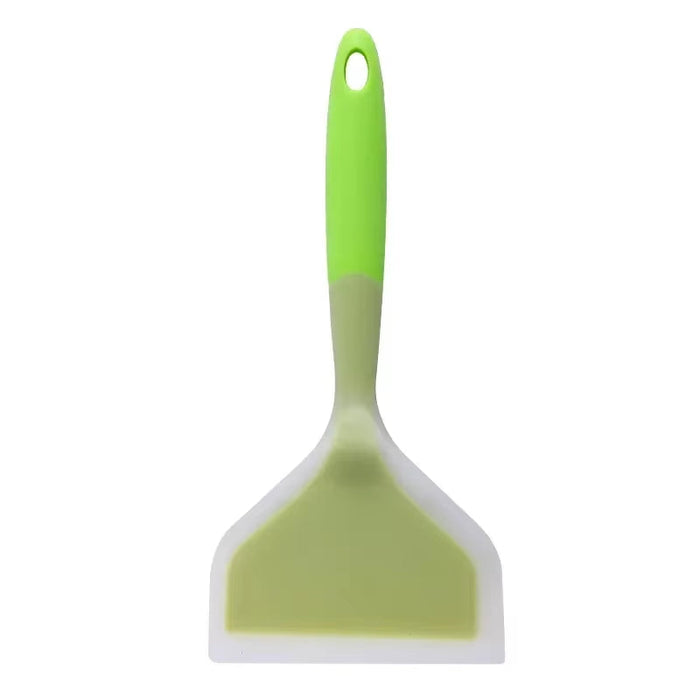 Transparent Two-Color Silicone Wide Mouth Frying Spatula Translucent Jade Cooking Spatula Kitchen Utensils Silicone Spatula