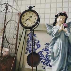 American Retro Iron Art Clock Creative Living Room Decoration