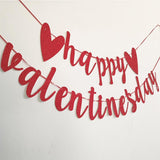 Valentines Day Decorations Set, Happy Valentine'S Day Letter Banner and 10 Pcs 18 Inch Red Heart Balloons for Valentines Day, Anniversary, Wedding Party