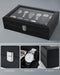 Watch Box with 12 Slots, Watch Case with Glass Lid, PU Leather Watch Holder with Velvet Pillows, Watch Storage Box for Men and Women, Gift Idea for Birthday Father'S Day Christmas