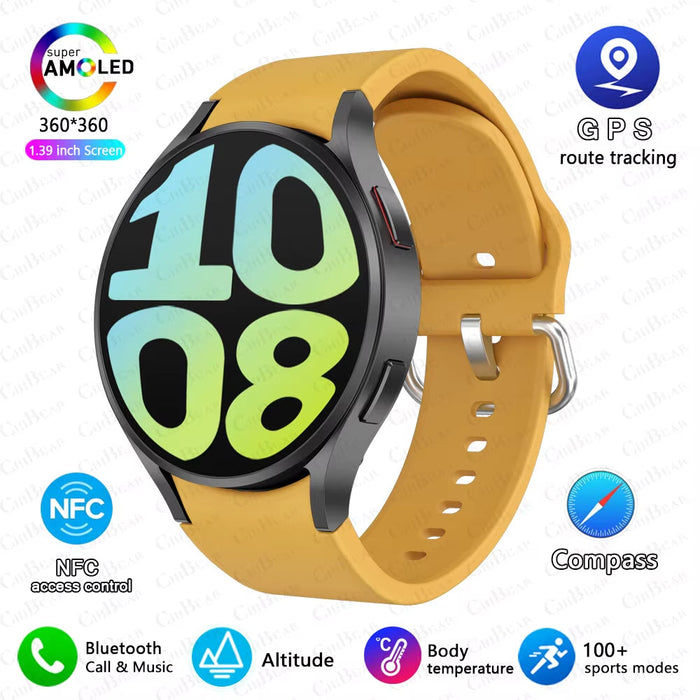 New for Samsung Galaxy Watch 6 Classic Smartwatch Men AMOLED HD Screen Voice Assistant Bluetooth Call NFC Smart Watch for Women