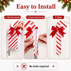 10 Pcs Christmas Candy Cane Cabinet Handle Covers Peppermint Stick