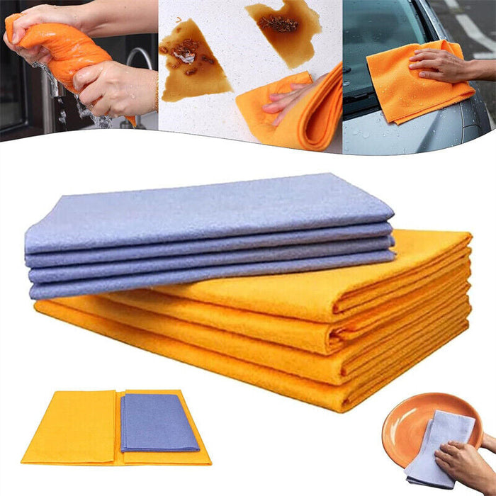 8PCS Absorbent Cleaning Multi-Purpose Cleaning Chamois Towel Cloth for Kitchen