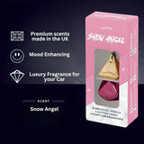 Snow Angel Winter Car Air Freshener - Carfume Snow Angel Scent with Bubblegum, Vanilla & Cotton Candy - Hanging Luxury Fragrance for Car, Home & Office - Handcrafted for the Festive Season