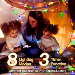 Outdoor Fairy Lights, 20M 200 Leds, Multicolour, Mains Powered