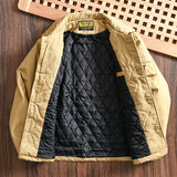 Fall Winter Men Multi-pocket Casual Polo Collar Cotton Coat Jacket Coat