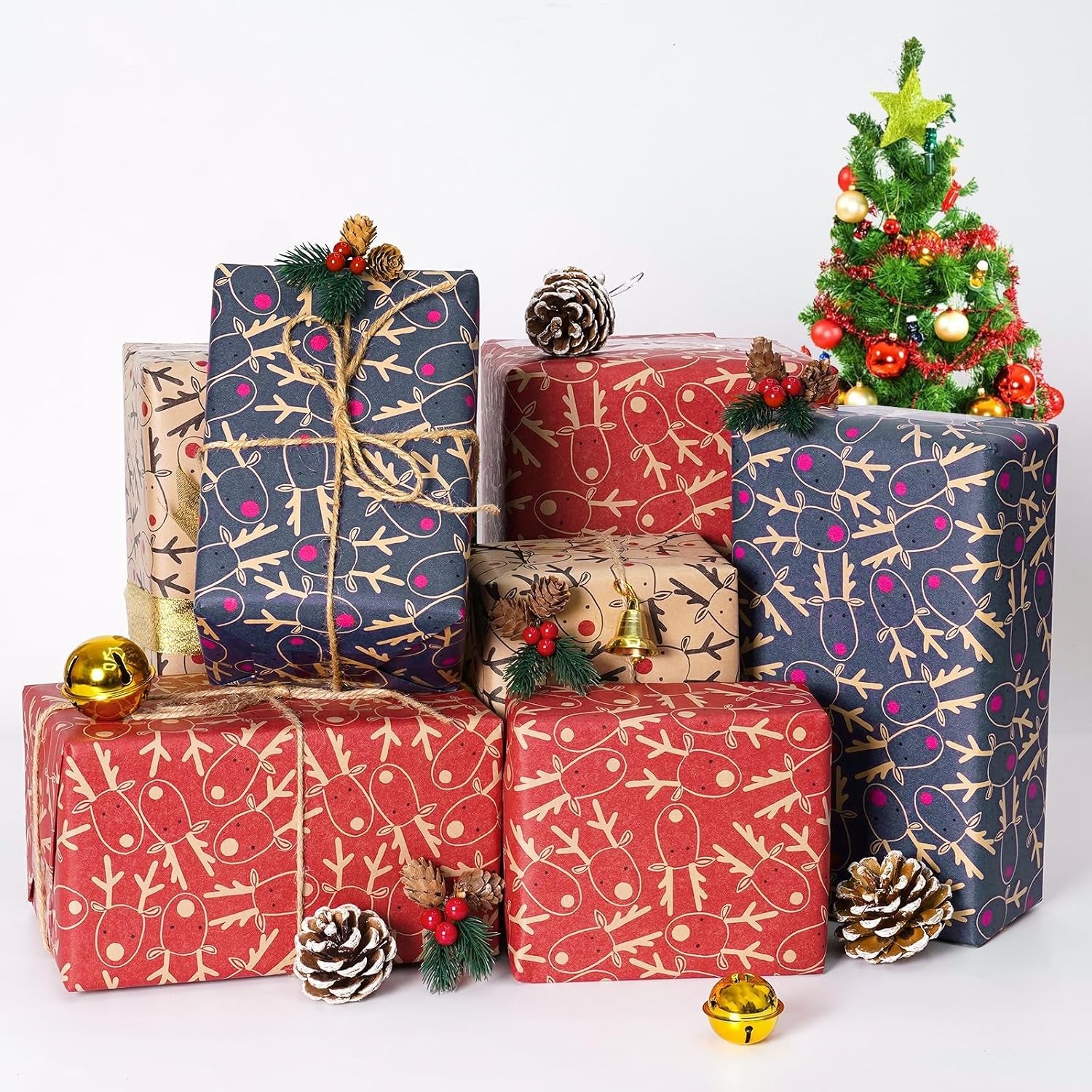 3 X 5M Christmas Wrapping Paper, 60Cm Wide X 5M Length Recyclable