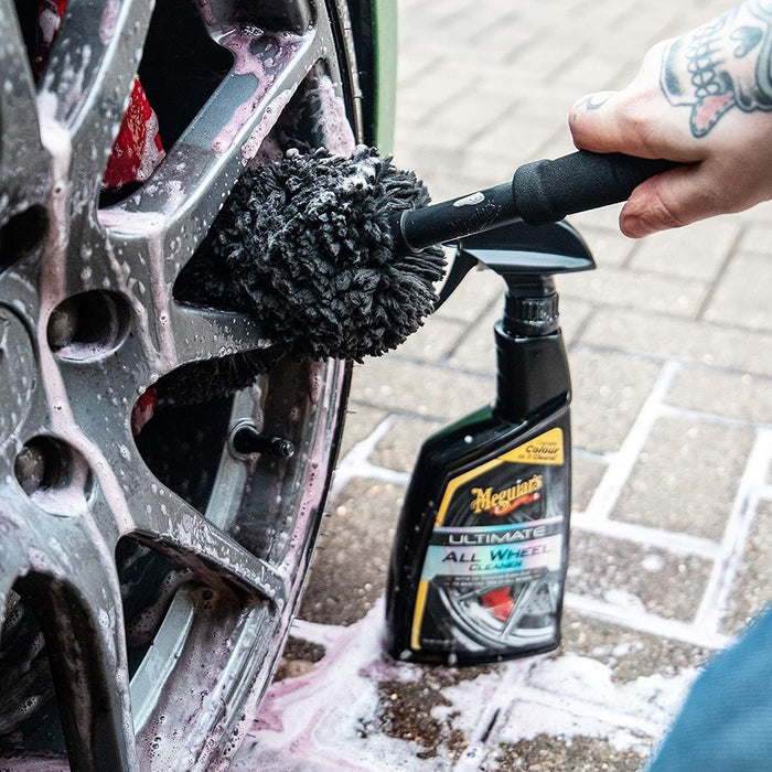 X1902EU Supreme Microfibre Wheel Brush, Medium, Completely Safe Wheel Cleaning, Black