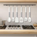 Kitchen Utensils Set, 6 Pcs Silicone White Cooking Utensils Include Ladle Turner Spoon Pasta Server, Heat Resistant Kitchen Tools with Stainless Steel Handle, Non-Stick Cookware Friendly