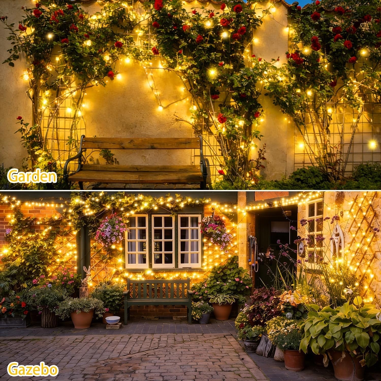 120M 1000 LED Fairy Lights Outdoor String Lights Plug in Extra Long Christmas Lights Waterproof with Remote Timer 8 Modes for outside Garden Patio Party Wedding Yard Tree Decorations Warm White