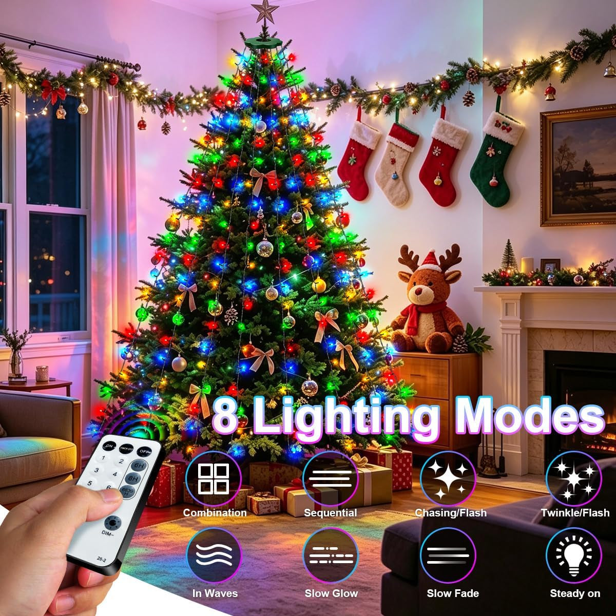 Christmas Tree Lights 2M X 12 Strands, LED Fairy Lights Multicolor
