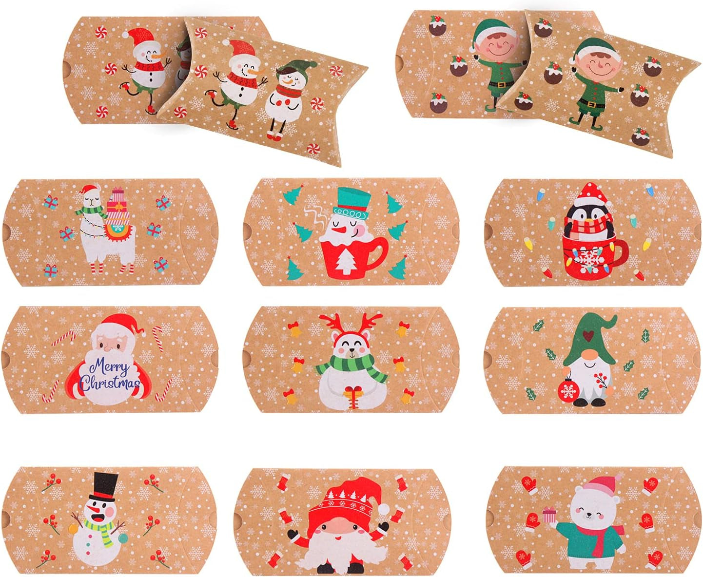 Christmas Small Boxes, 36 Gift Pillow Boxes Candy Jewellery Box for Christmas Party Favor