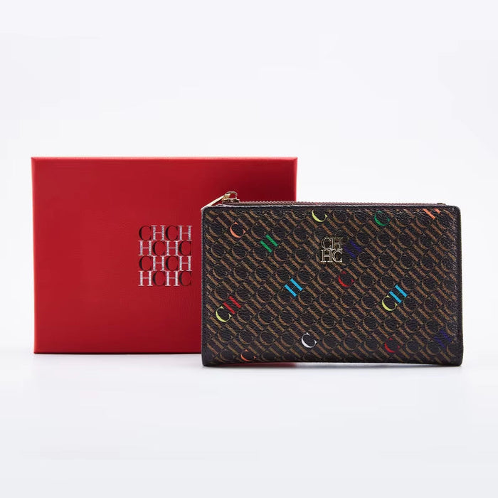'-Women'S Cartoon Printing Long Wallet Retro Classic Wallet PVC Material Fashion Simple Large Capacity Bags