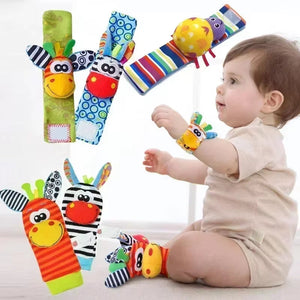 0-12 Months Baby Rattles Toys Animal Socks Wrist Strap +Rattle Baby Foot Socks Bug Wrist Strap Toddler Socks Pacifier Toys