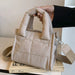 Women Quilted Casual Tote Handbag Large Capacity Padded Crossbody Purse Adjustable Strap Trendy Messenger Bag Simple Satchel Bag