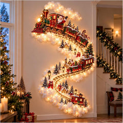 Christmas Magic Trail Wall Light, LED Cascading Christmas Wall Decor，F