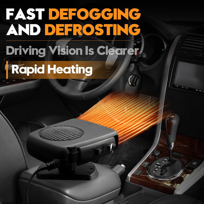 12V Car Heater 150W Portable Auto Heater Anti-Fog Winter Car Defroster Kit That Plug into Cigarette Lighter, 2 in 1 Heating/Cooling Function Heater Fan for Small Vehicles