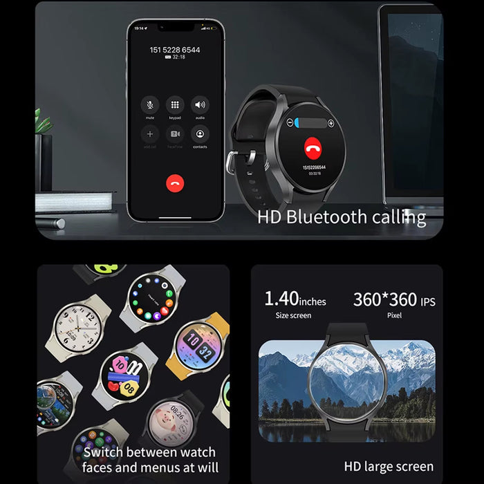 New for Samsung Galaxy Watch 6 Classic Smartwatch Men AMOLED HD Screen Voice Assistant Bluetooth Call NFC Smart Watch for Women