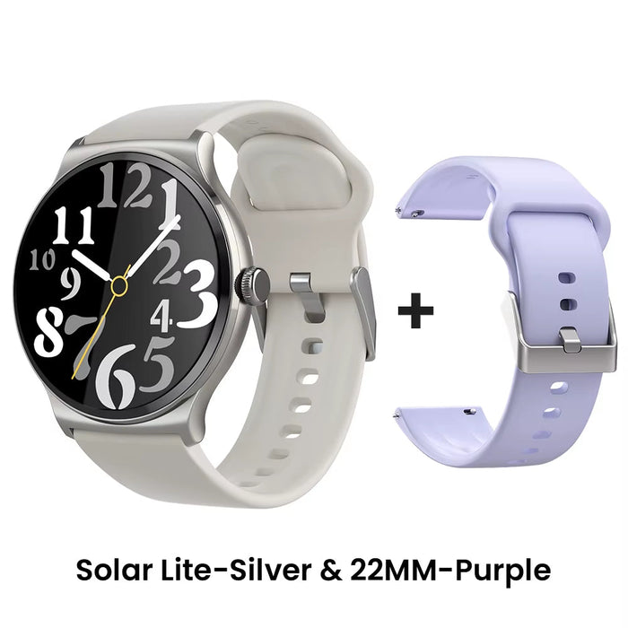 Solar Lite Smart Watch 1.38" Display Bluetooth 5.3 100+ Watch Faces Spo2 Heart Rate Monitor 20 Days Endurance Smartwatch