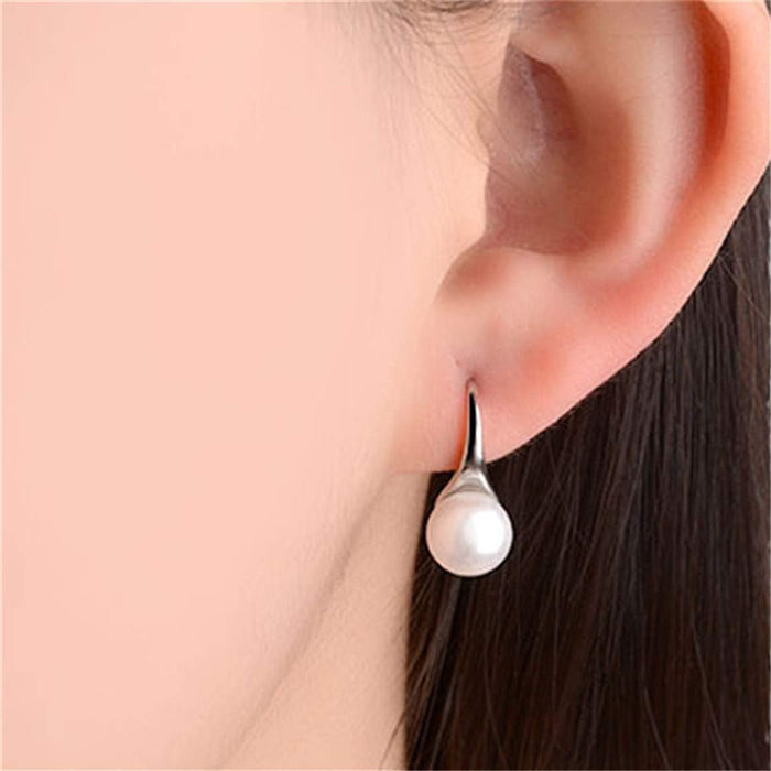 Pearl Earrings for Women,925 Sterling Silver Hook Earrings
