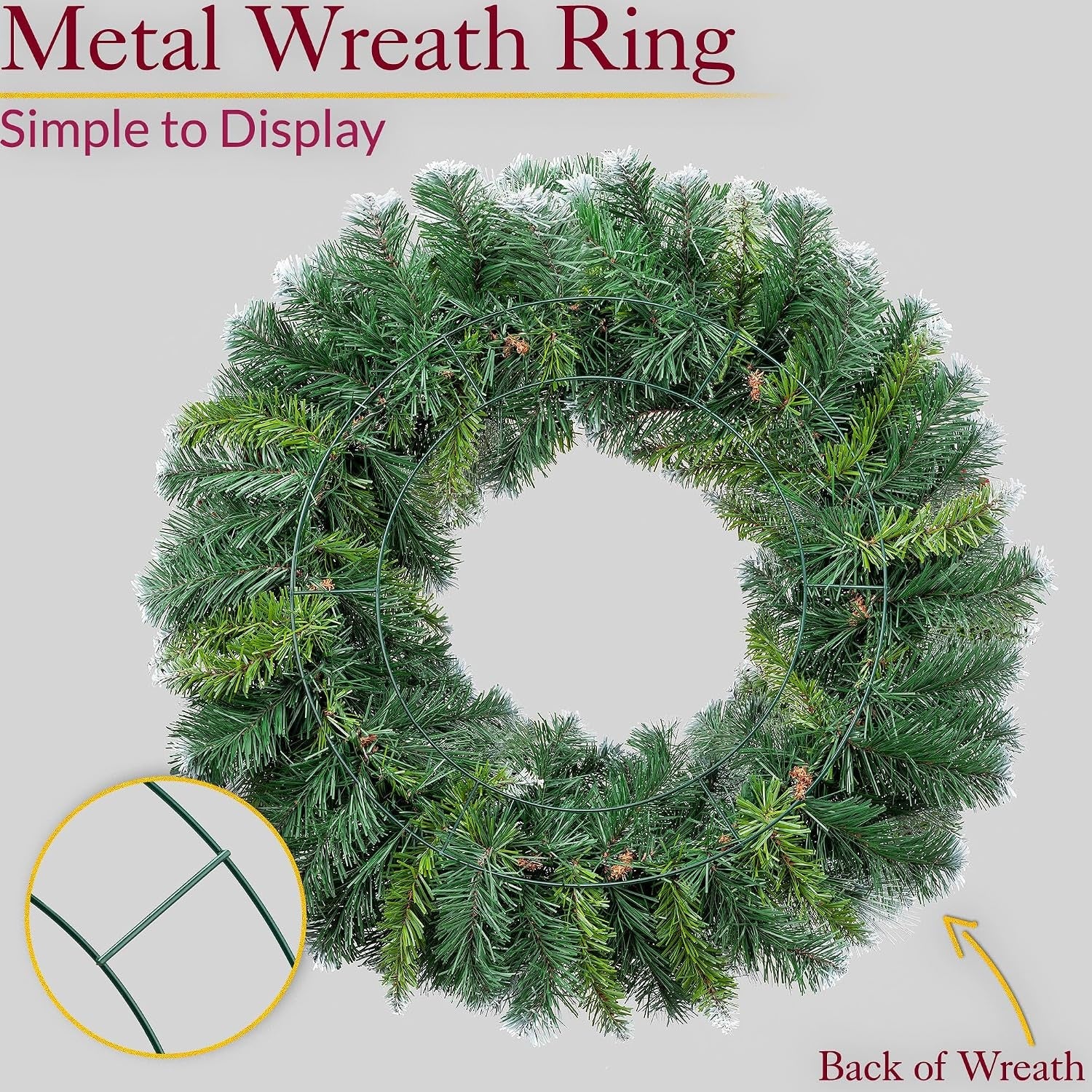 Flocked Christmas Wreath with Pinecones & Berries, 60Cm