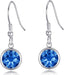 Dark Blue Crystal Drop Earrings Created with Zircondia® Crystals