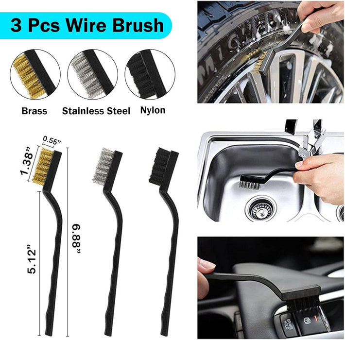 Car Cleaning Kit 24Pcs,Car Detaling Kit,Professional Car Detailing Brush,Car Cleaning Products for Dirty Rim Washing, Interior, Exterior, Leather, Dashboard, Vents