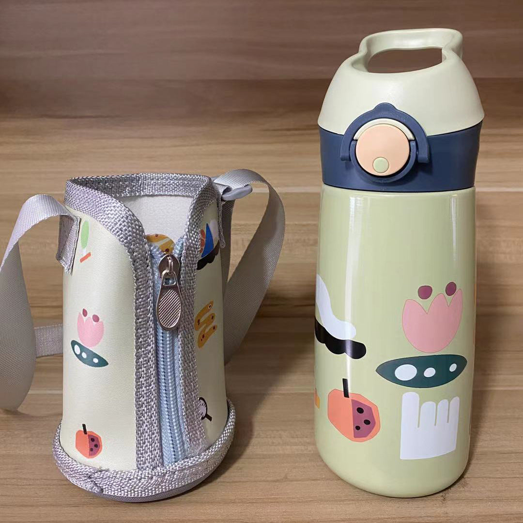 Cartoon-style Portable 16-oz Stainless Steel Straw Cup For Kids