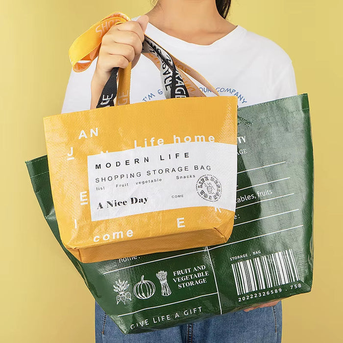 Large-Capacity Waterproof Supermarket Shopping Bag Portable PP Woven Shopping Bag for Retail Stores Boutique and Supermarkets