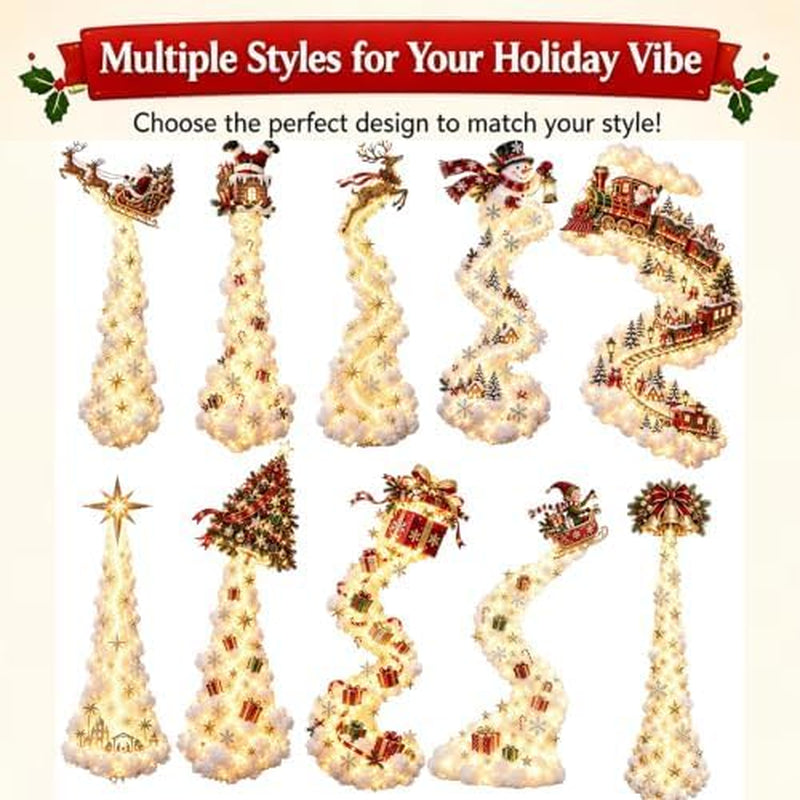 Christmas Magic Trail Wall Light, LED Cascading Christmas Wall Decor，F