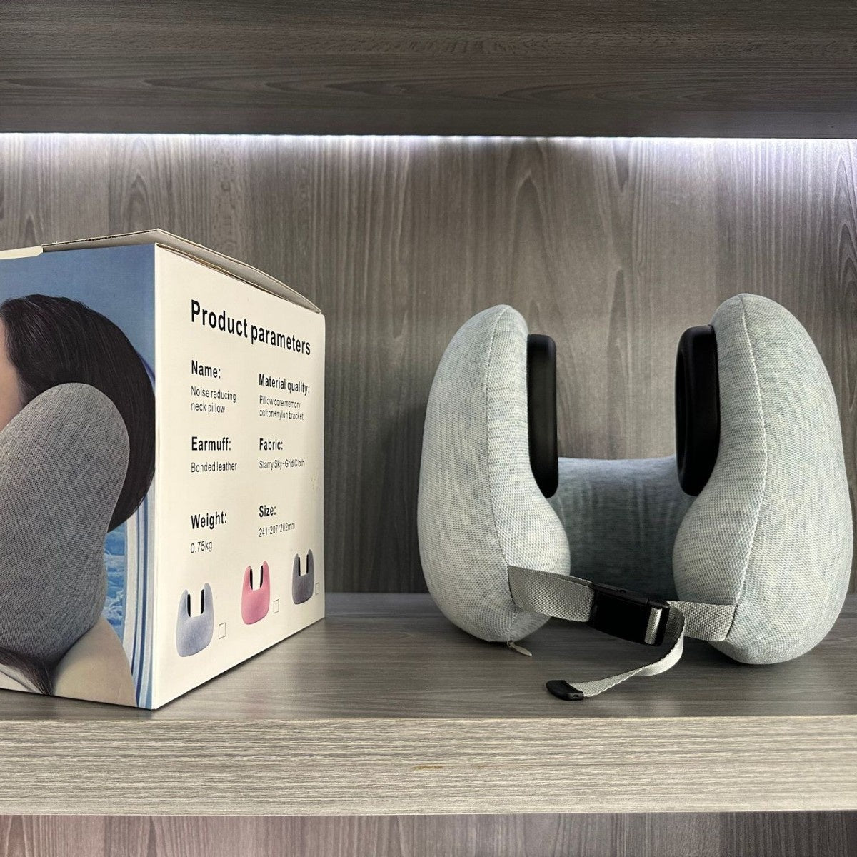 Memory Foam U-shaped Pillow For Travel Noise-reducing And Neck-supporting