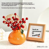 Orange Ceramic Small Vase Ornaments Living Room Flower Arrangement Hydroponic Plant Flowers Green Radish