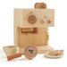 10Pc Baby Coffee Machine Toy Set Wooden Kitchen Supplies Coffee Machine Model Children Play Simulation Coffee Cake Pretend Toys