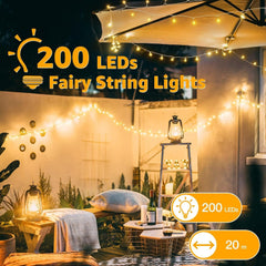 Fairy Lights Mains Powered 20M 200 LED Outdoor String Plug Remote