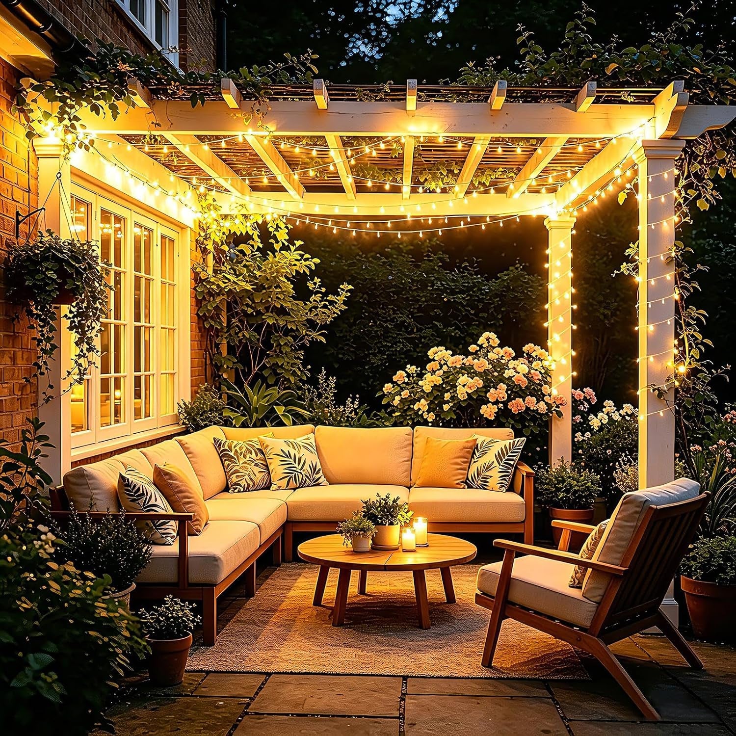120M 1000 LED Fairy Lights Outdoor String Lights Plug in Extra Long Christmas Lights Waterproof with Remote Timer 8 Modes for outside Garden Patio Party Wedding Yard Tree Decorations Warm White