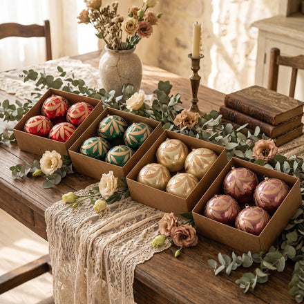 10cm Pearlized Christmas Ball Set