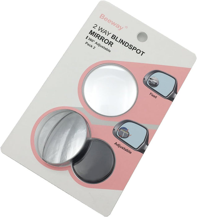 Blind Spot Mirrors, round Frameless 360° Rotate Sway Adjustable HD Glass Convex Mirror Maximize Rearview Universal for Car SUV Trucks Traffic Safety - Pack 2