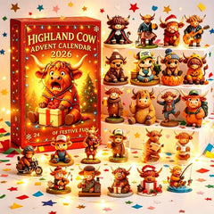 Highland Cow Christmas Advent Calendar 2026 Countdown 3D PVC Figures Gift Decor