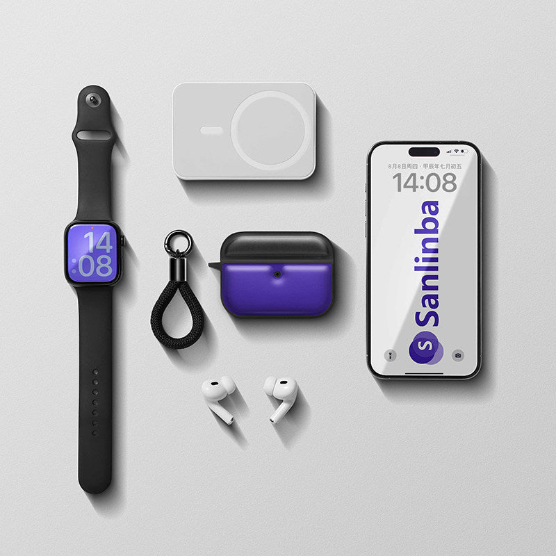 Simple Color-Block Earphone Case