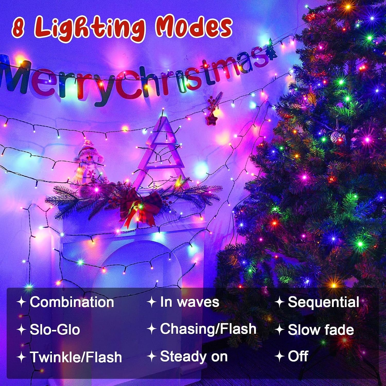 Fairy Lights 6M 60LED Fairy String Lights USB or Battery Operated with Timer, 8 Modes, Waterproof Green Wire Multicolour Christmas Lights for Indoor Outdoor Bedroom Wedding Birthday Wreath Xmas