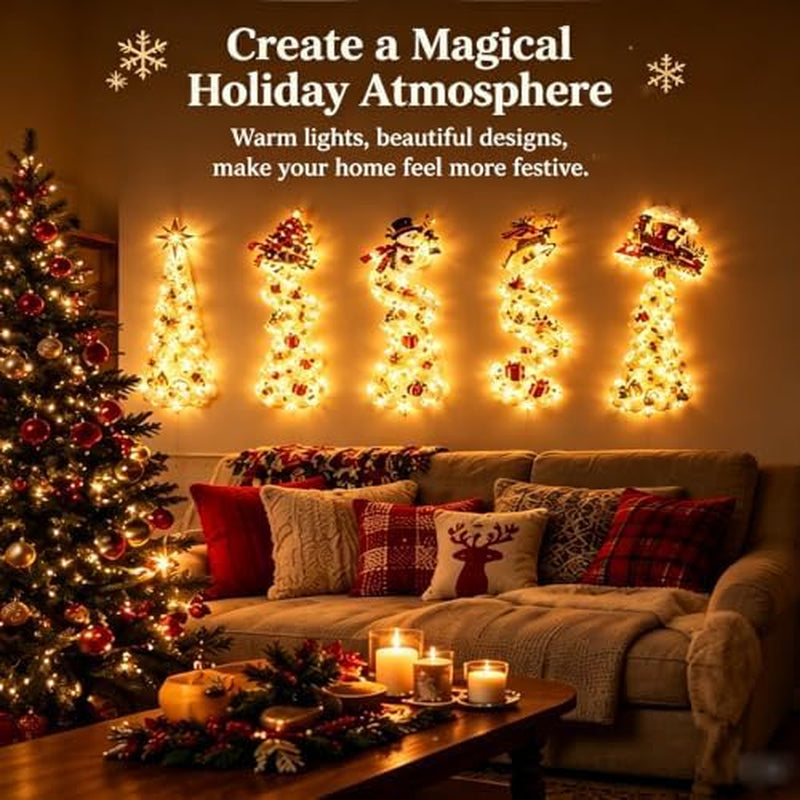 Christmas Magic Trail Wall Light, LED Cascading Christmas Wall Decor，F