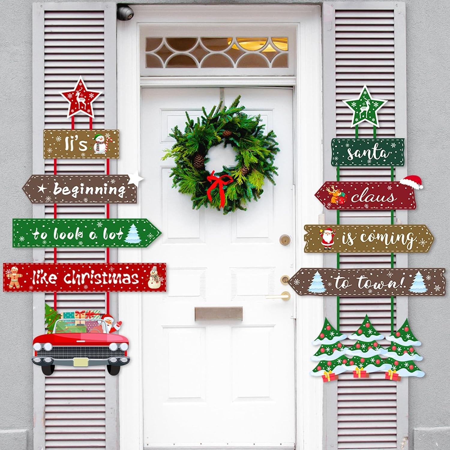 Christmas Hanging Decoration,Large Hanging Indoor,Window Door Kitchen Dress up Card Hanging,Creative Crafts Christmas Decorations