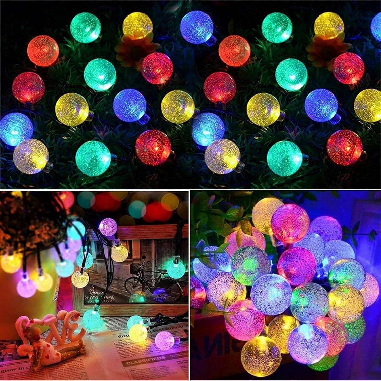 Solar Fairy Lights Outdoor Waterproof, 50LED Solar Garden Lights
