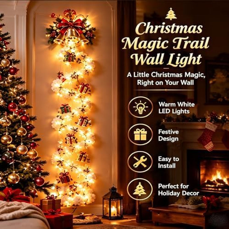 Christmas Magic Trail Wall Light, LED Cascading Christmas Wall Decor，F