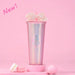 Stainless Steel Double Layer Thermos Cups 710Ml Lid Rhinestone Women Glitter Cup Water Bottle Gift Reusable Straw Cup With