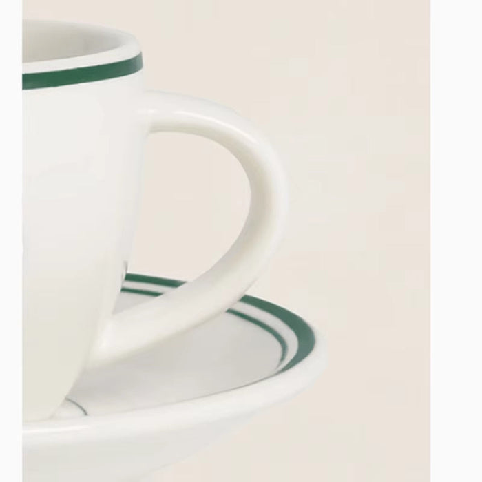 Medieval Green Cafe Ceramic Vintage Afternoon Tea Coffee Cup Dim Sum Plate Tableware 2 Pieces Set Dinner Set
