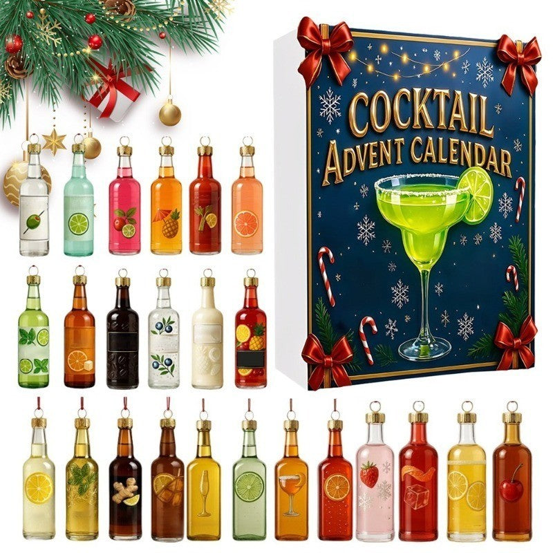 2026 Cocktail Advent Calendar, 24 Days Christmas Countdown Calendar with 24 Mini