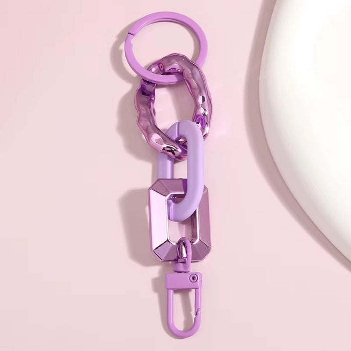 Acrylic Frosted Color Chain Key Chain with Candy Color Creative Senior Color Car Ring Hanging Ornaments