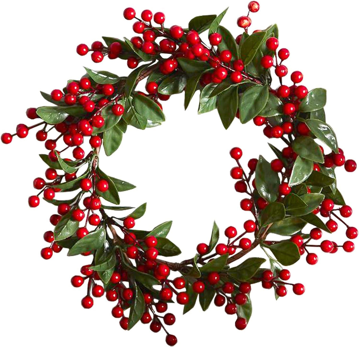Davies Products 35Cm Faux Bay Leaf & Berry Wreath Classic Red Berries Christmas Door Hanging Decoration Ornament