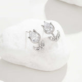 Atmosphere Retro Simple Sweet Tulip Flower Stud Earrings